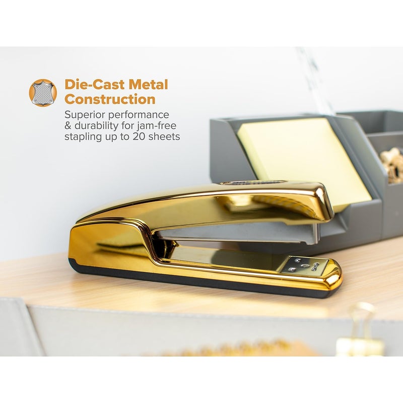 Bostitch Office Professional Metal Executive Stapler, 20 Sheet Capacity, Gold Chrome (B5000-GOLD) - Image 3